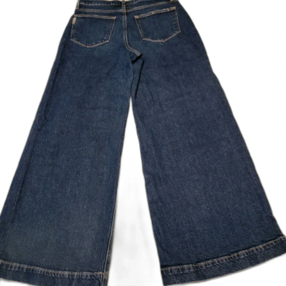 Paige Harper Women's Wide Leg Blue Denim Jeans Low Rise Size 29